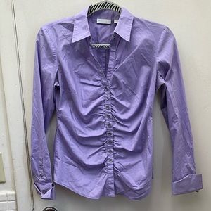 New York & Company Stretch Button Down Shirt Size Small